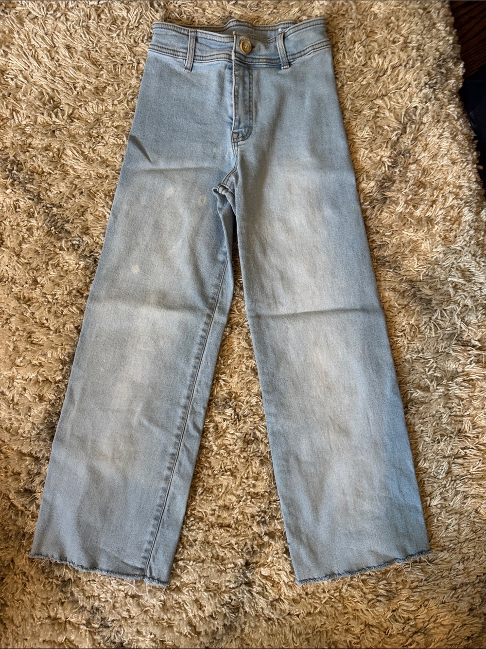 Zara Kids Light Blue Wide Leg Jeans